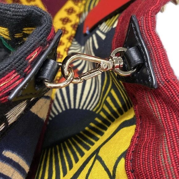 CHRISTIAN LOUBOUTIN Africaba Black Red Multi Jacquard Cotton Leather 666-080925 - Picture 12 of 14